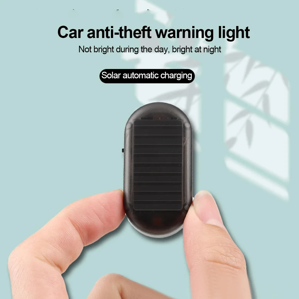 Universal Car LED Flash Warning Light Solar Powered Strobe Alarm Lamp with Anti-Theft Feature ABS Material Caution Sign