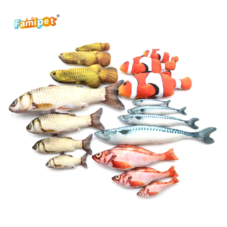 Pet Toy Natural Catnip Filled Interactive Cat Fish Toy Wholesale Cute Stuffed Soft Fish