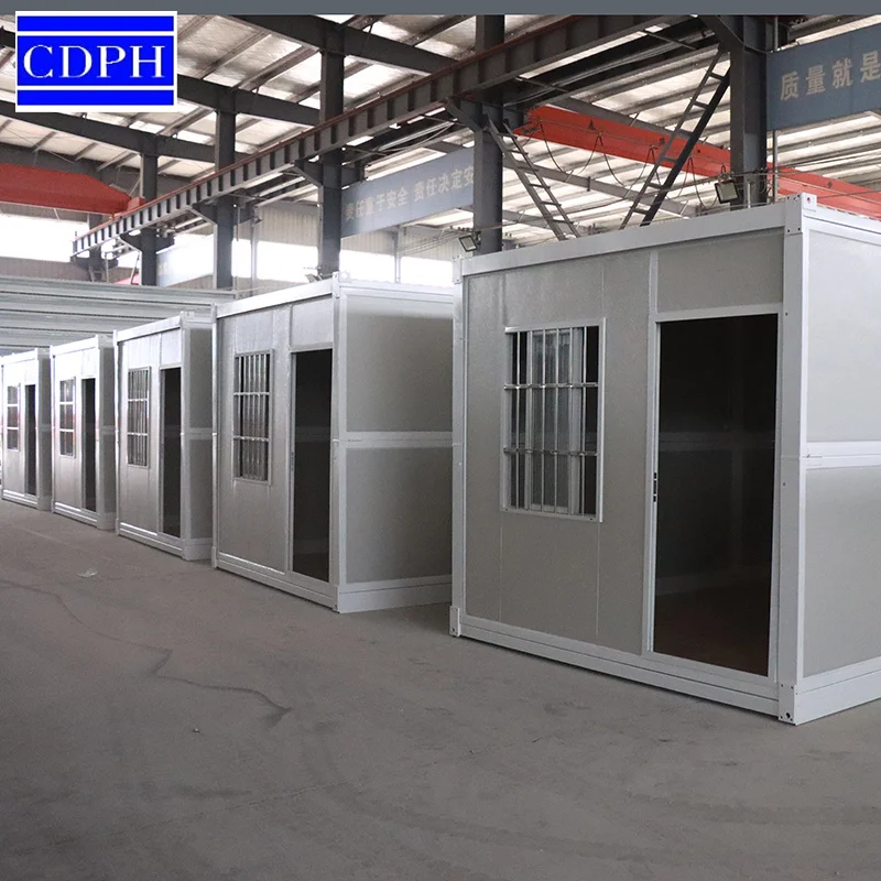China Folding Fast fold out Flat Pack Prefabricated 20ft 40ft Foldable Portable Modular Tiny Container Houses Homes Camps