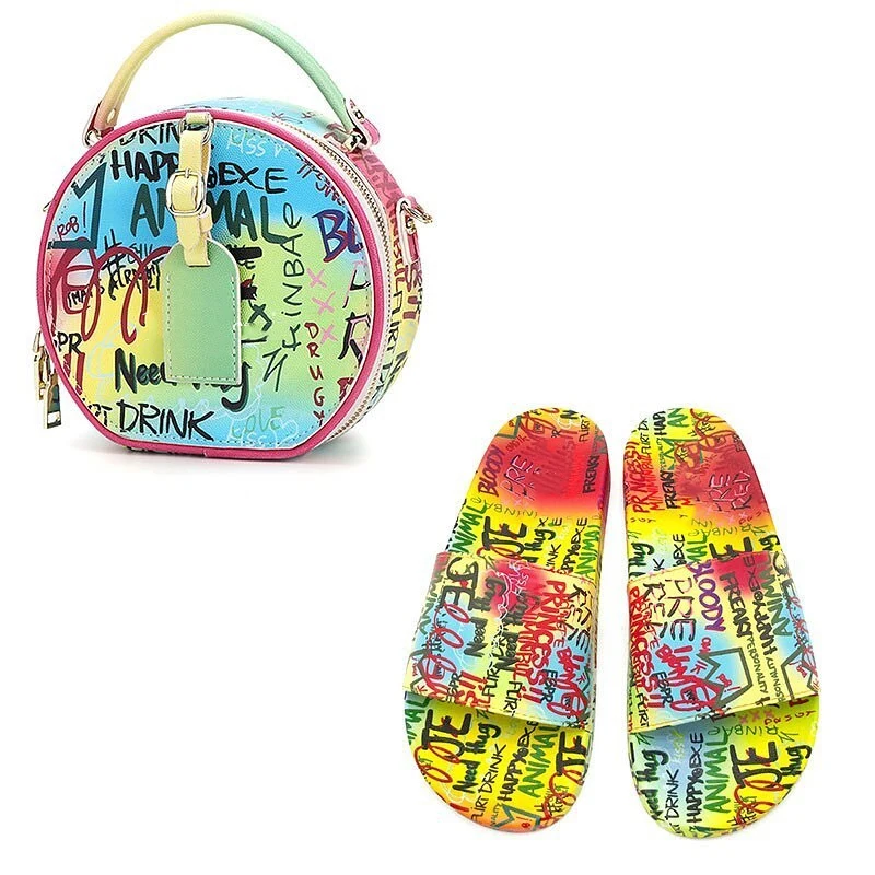 Fashion Sexy Platform Sandals Women Flat Slippers Casual Shoes women hand bags set