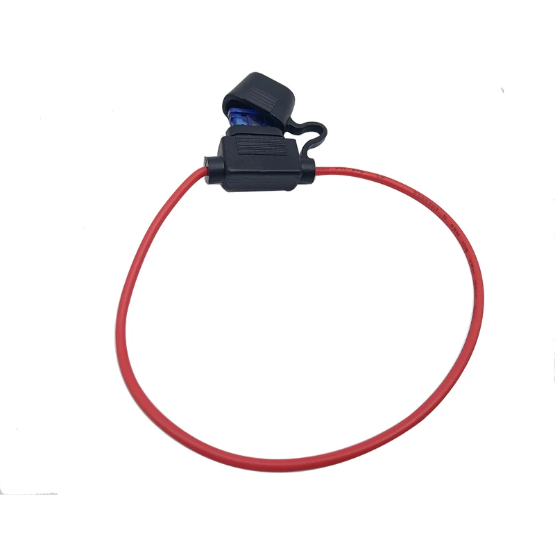 15 A Waterproof Fuse Holder, 16AWG ATO Blade Fuse Holder In-Line with a Cap, Standard Plug Socket with 6pcs Medium Blade Fuse