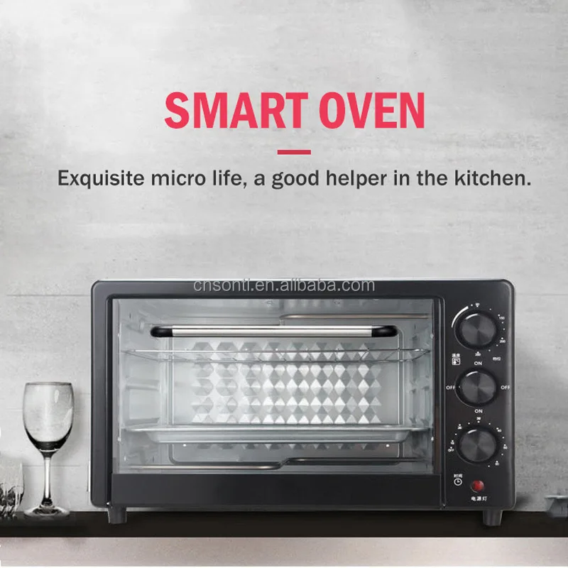 48L Electric Convection Oven Digital Controls Knob Design Multi-Function-Bake Grill Air Fry Toast Household Use Metal OEM/ODM