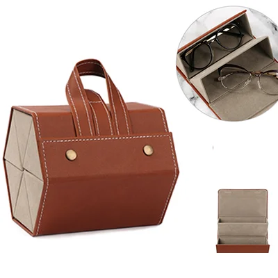 Leather Multiple Glasses Storage Case Travel Sunglasses Organizer Collector Portable Sunglasses Storage Case