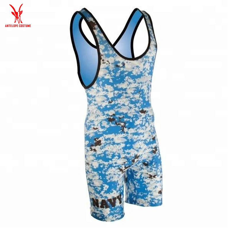 
High Quality Sublimated Cheap Wholesale Weightlifting Suit Wrestling Singlet 