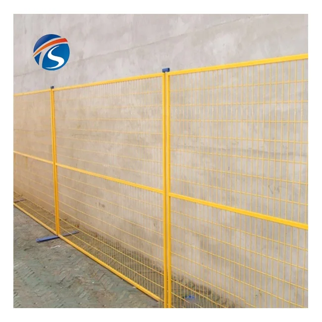 Galvanized outdoor portable metal 6 feet * 10 feet canada style base construction site temporary fence panel