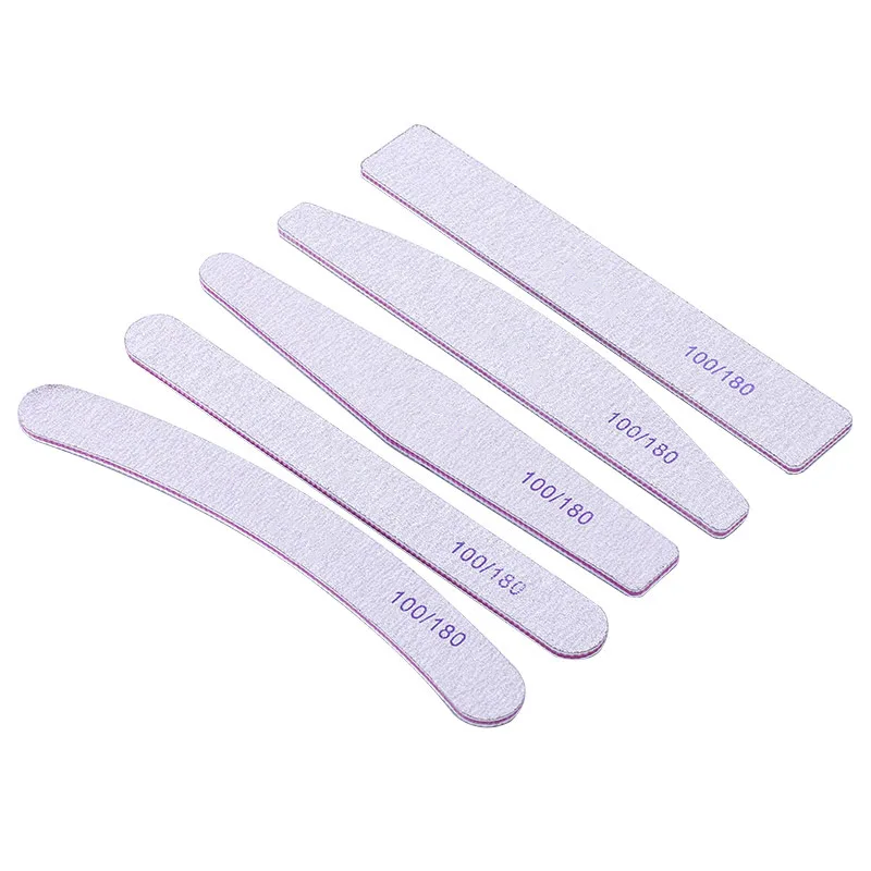 Professional Custom Logo Emery Board Manicure Pedicure Art Tools Double Sided Nail File Set 80 100 150 180 Grit Nail File