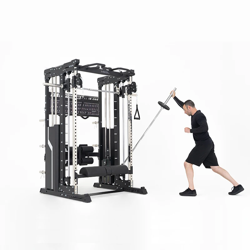 Multi Functional Home Gym Equipment Pull Up Bar Pulley Cable Smith Machine Squat Rack