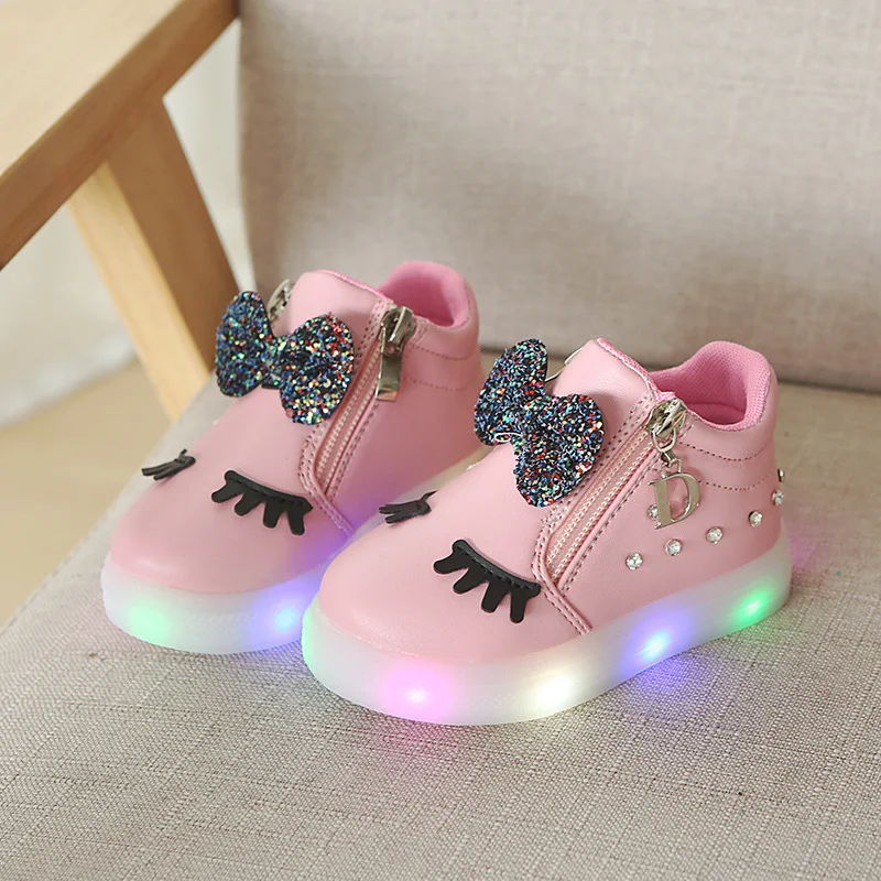 Newest Design High Grade Girls Led Walking Casual Slip-on Kids Luminous Lights Sock Sport