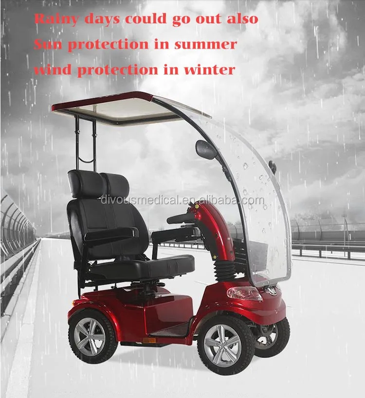 Foldable Power  two seat four wheels  Electric Wheelchair Brushless Motor for electric mobility scooter for disabled