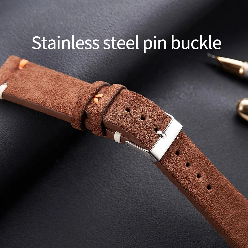 Personalized color matching patchwork leather grind strap switch fast release strap for Zuma watchband 22/20mm watch part