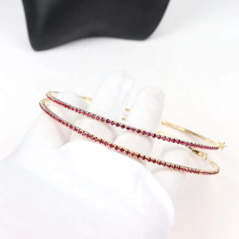 Hot 100mm Big Diamond Hoop Earrings  Gold And Silver Plated  colorized Earrings