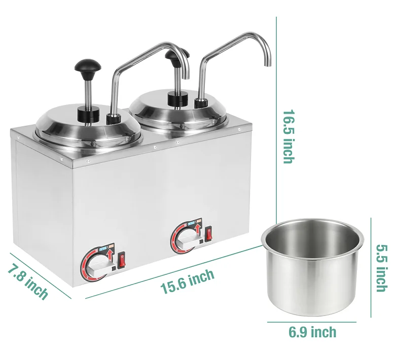 Electric commercial hot chocolate Dispenser Round Stainless Steel Fudge Chocolate Sauce Butter Dispenser With Pump High Quality