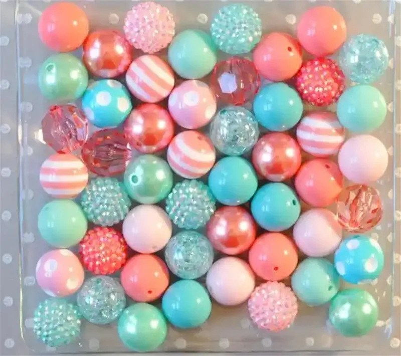 J117 Wholesale 50pcs/bag Chunky Gumball Beads dalmatians style 20mm bubblegum beads mix Loose Beads For Jewelry Making