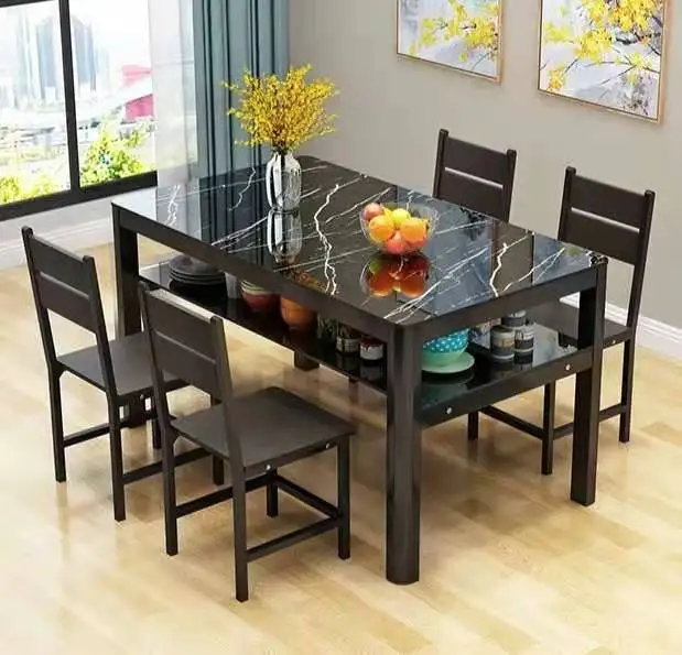 
Modern Dining Room Furniture Folding Outdoor Furniture Sets Dinning Table Sets Quality Multi-Functional Marble Table and Chairs 