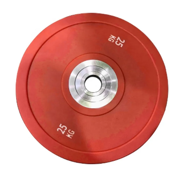 Wholesale 20kg Gym Custom Logo Weightlifting Barbell Weight PU Rubber Competition Weight Plates