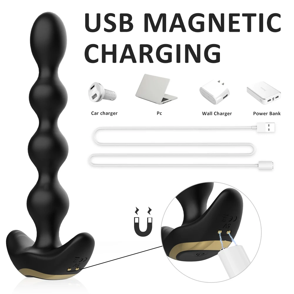 Silicone Remote Control Vaginal Vibrator Vibration Butt Plug Prostate Massager Anal Sex Toys Anal Beads