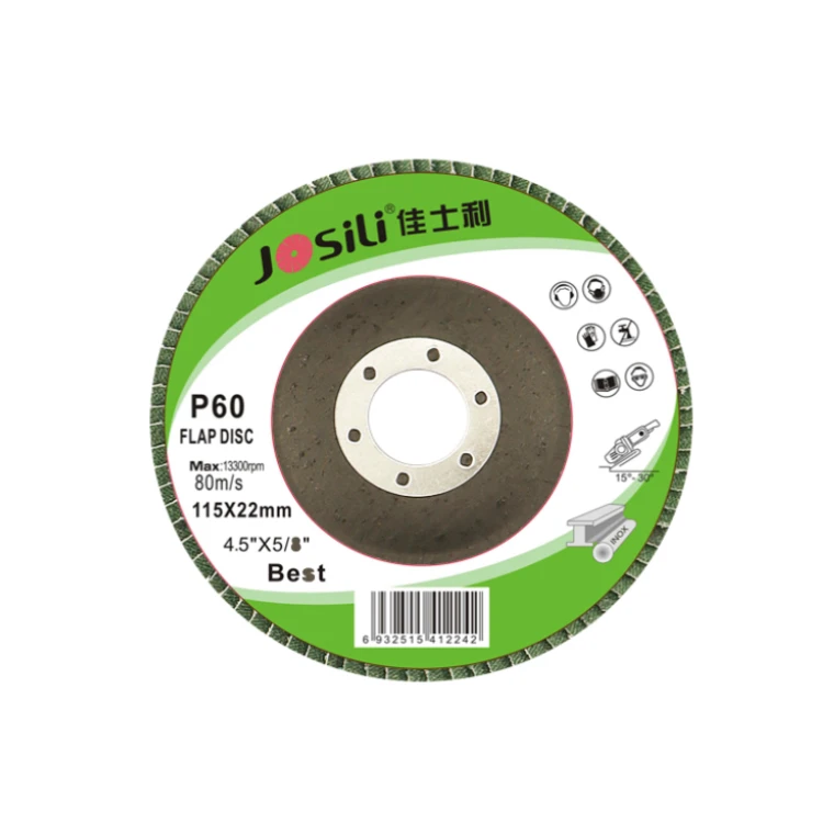 115X22mm abrasive flap disc flap wheel polishing, 4.5inch flap disc fiberglass green flexible flower disc