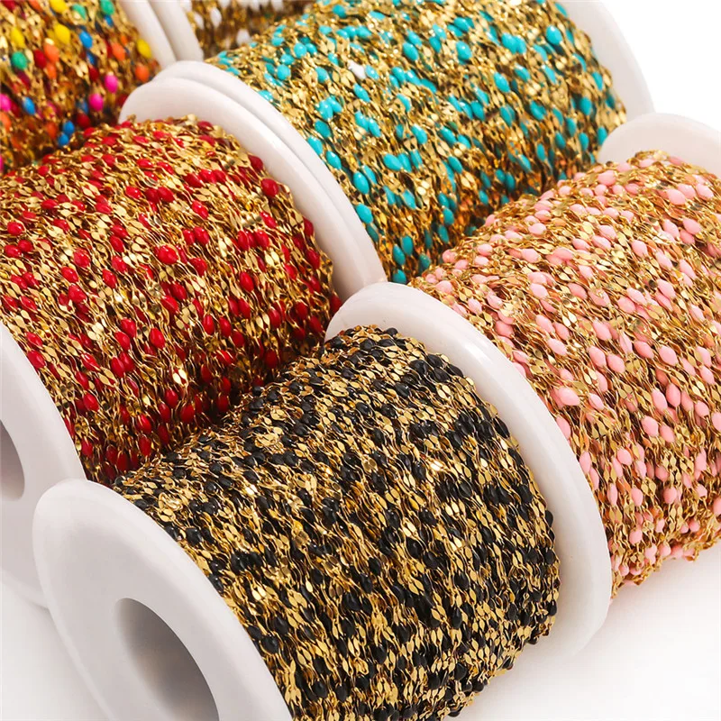Wholesale stainless steel chain necklace enamel jewelry chain for jewelry making