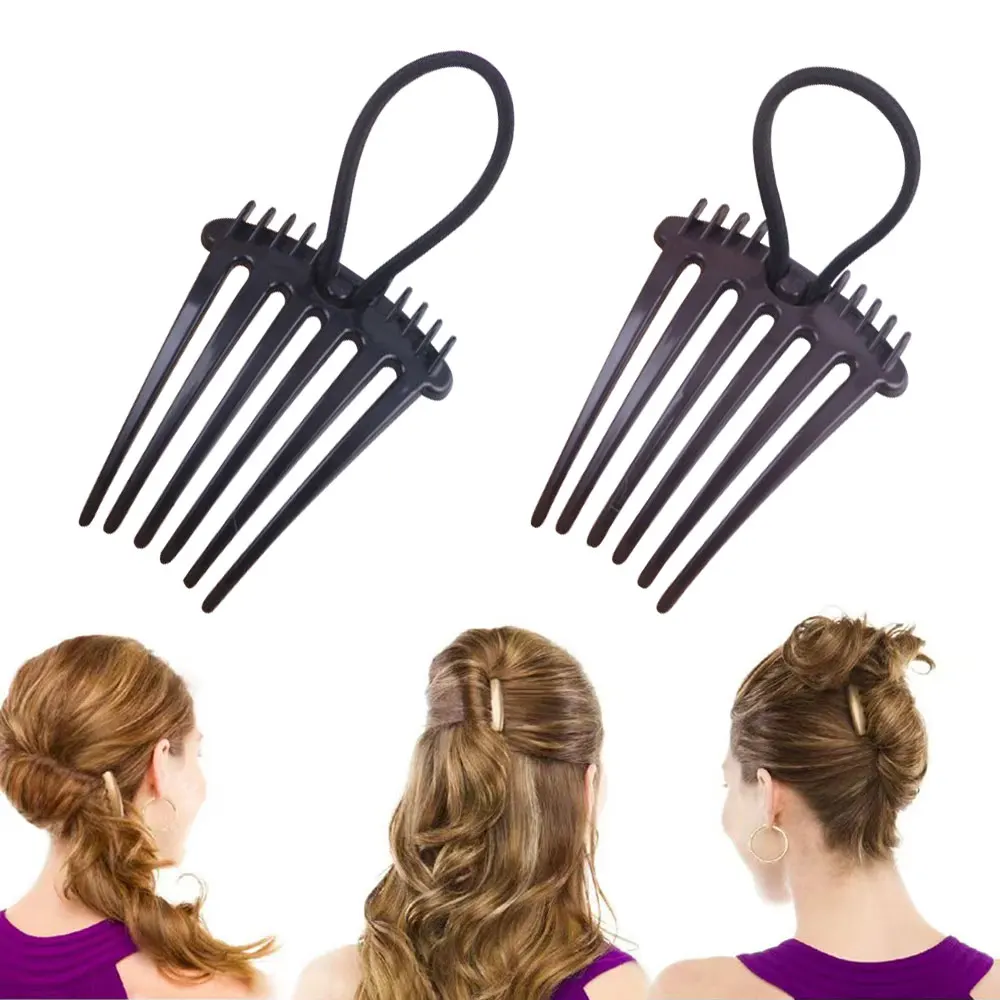 Bandette Comb with Elastic Band ponytail Bump It Up Inserts Combs women Hair Clips Plastic Braid Barrettes Styling Tool