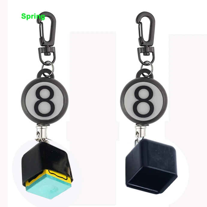 Billiards Snooker Pool Cue Chalk Holder Retractable Keychain Snooker Practical Tool with Carabiner Clip For Chalk Tip Holder