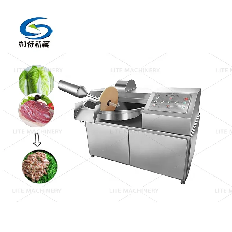 Full automatic sausage Dumplings stuffing bowl cutter chopper, 125L meat bowl cutter mixer machine