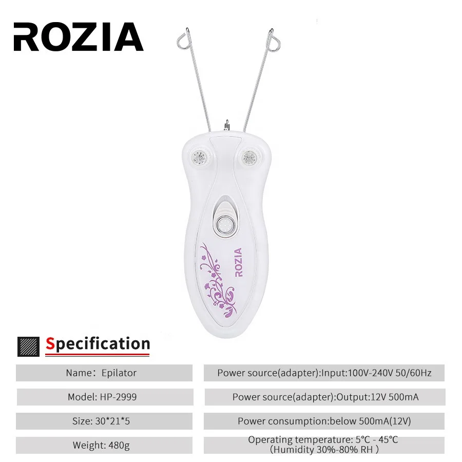  Женский Триммер для волос Rozia профессиональный эпилятор Электрический депилятор лица и всего тела хлопковая