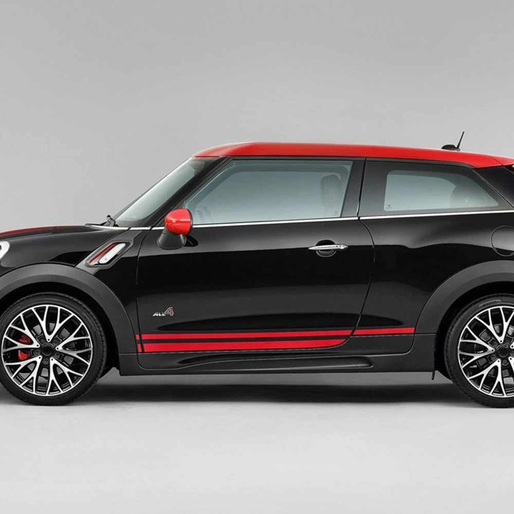 6PCS For MINI Cooper Countryman R60 JCW Car Hood Engine Cover Vinyl Trunk Rear Auto Body Kit Decal Side Stripe Skirt Sticker