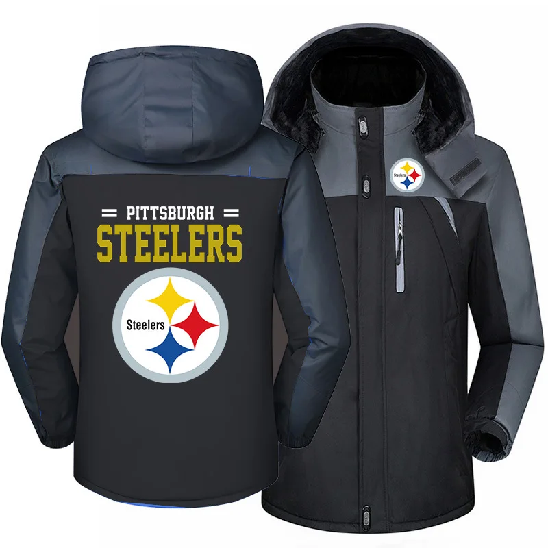 Factory sale all 32 Nfl jacket man windproof zipper coat with hat winter man football team jacket