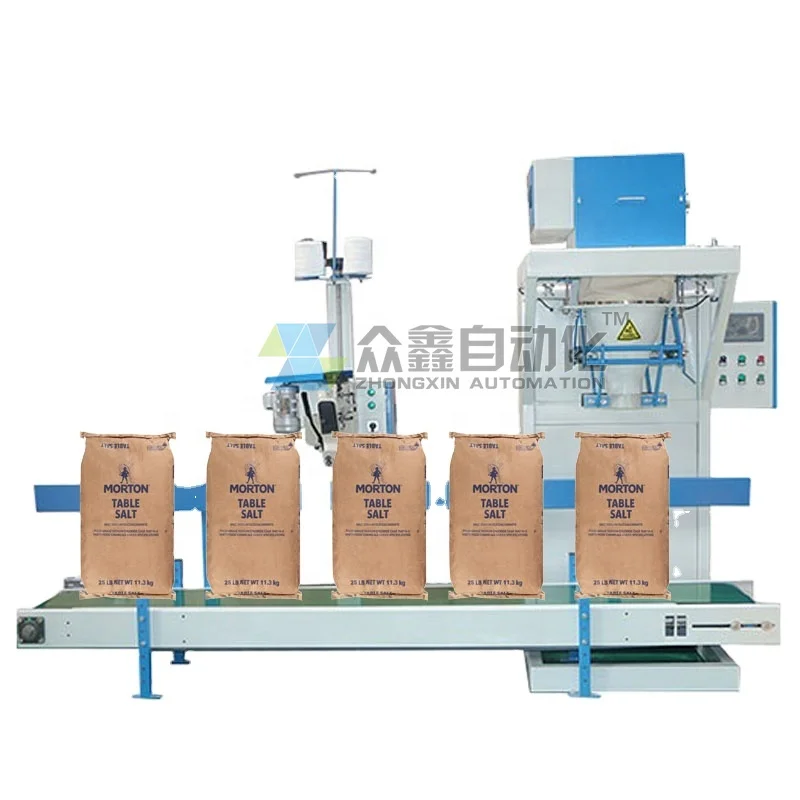 Professional Manufacturer Large Granule Filling Packaging Machinery With Sewing Machine And Belt Conveyor