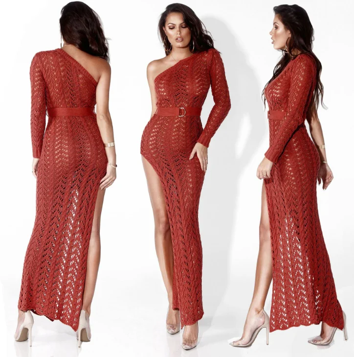 Популярное стильное Открытое сексуальное женское трикотажное пляжное платье