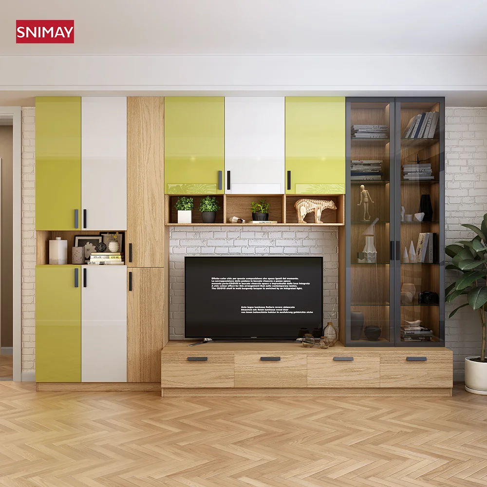 Light Luxury Style TV Cabinet Tea Table Combination Set Custom Cabinet