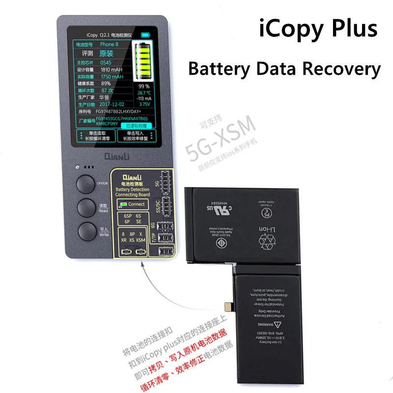  ICopy плюс 2 1 True Tone датчик освещенности батарея ремонт 8 X XS MAX XR 11 pro max вибрировать чтения/записи/редактировать восстановления программист