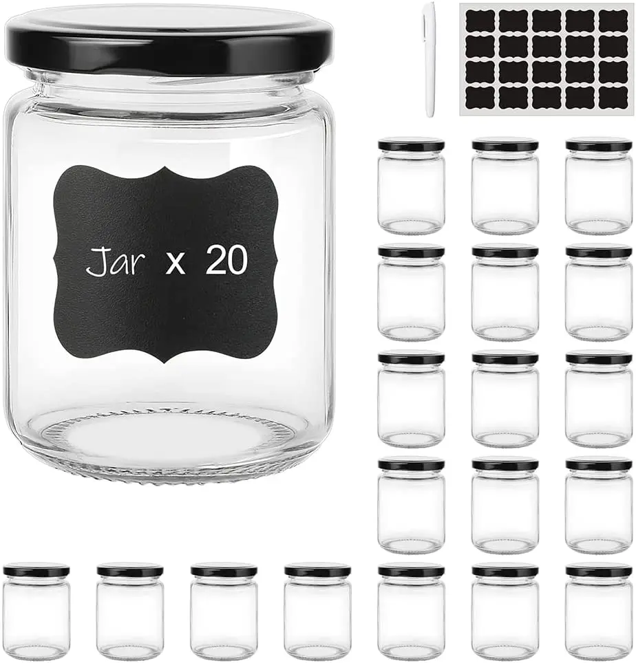 hot sell 240ml 8oz empty cylinder glass honey jam storage jar with deep lug cap for sale