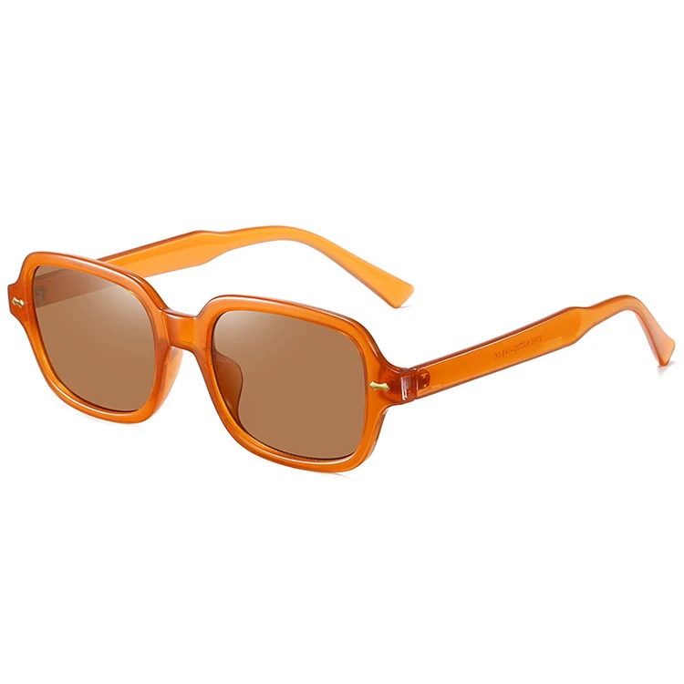 SKYWAY Korea Style Vintage Rectangle Transparent Tea Sunglasses China Wholesale Small Order Women Men Sun Glasses