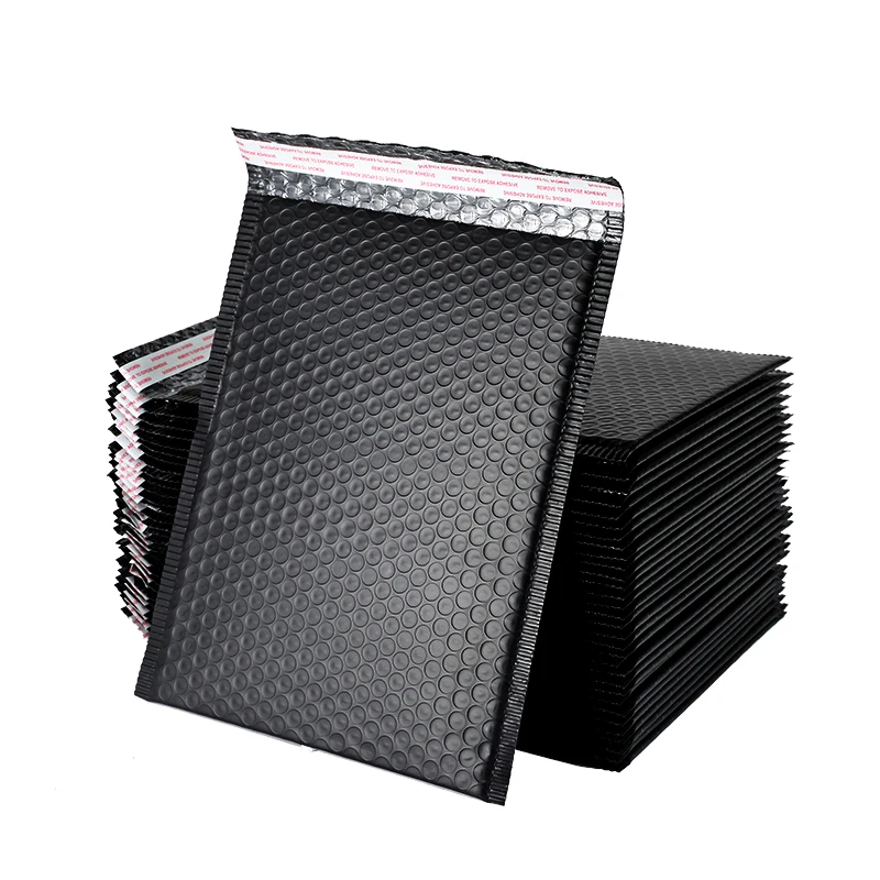 
18*23cm High Quality Production in Stock Custom Poly Mailer Black Bubble Mailer Wrap Envelope 