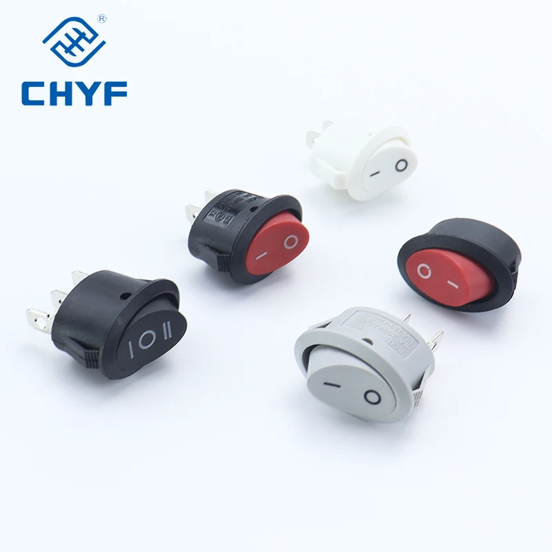CHYF Mini Rocker Switch LED illuminated Black White Red Blue 10A 250V / 6A 125V 3 Pin BoatSwitch