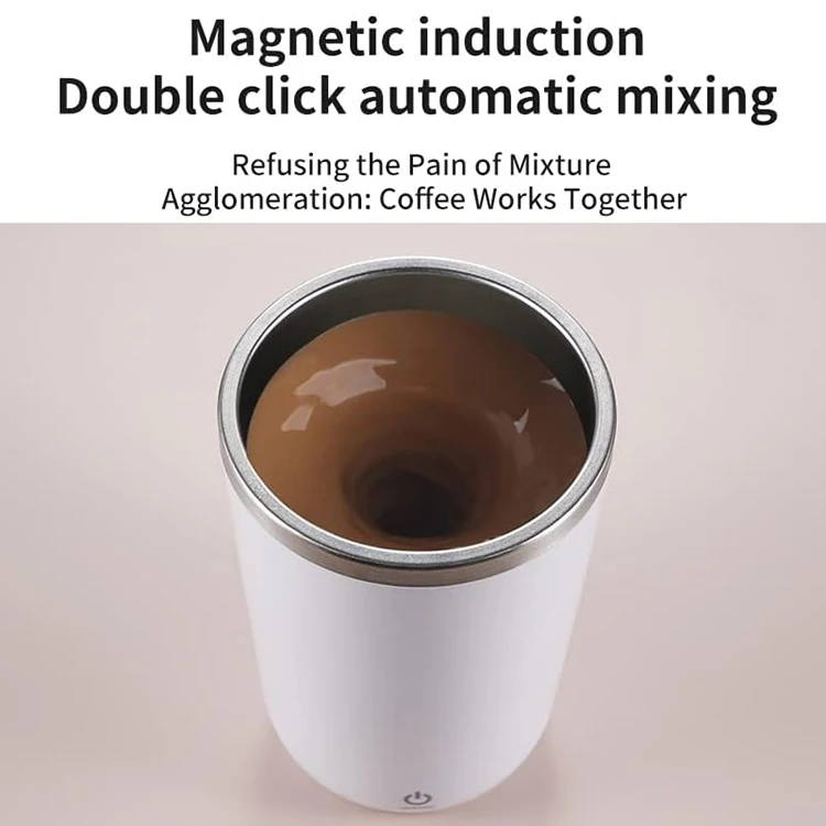 Stainless Steel Rechargeable Smart Cup Multi Functional Fitness Auto Magnetized Self mug auto stirring mixing coffee cup