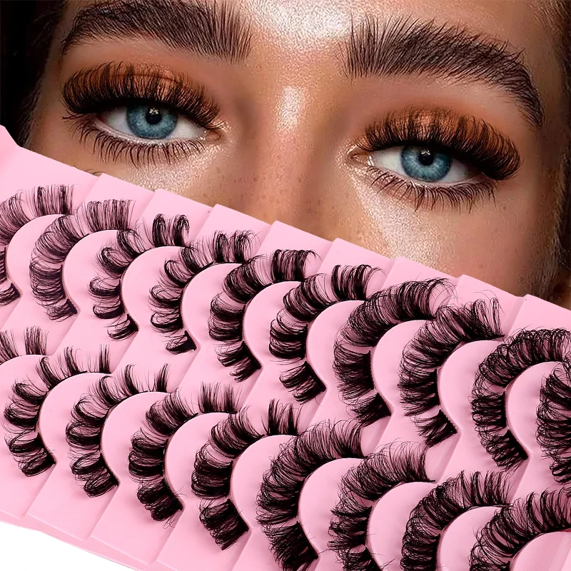 Cross-border new European and American foreign trade ten pairs of pack Russian curl magnet false eyelashes magnetifaux mink lash