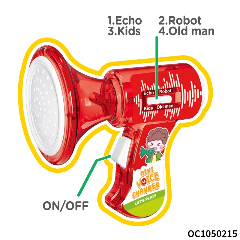 Funny cheap small plastic horn toy loudspeaker voice change microphone for children wholesale