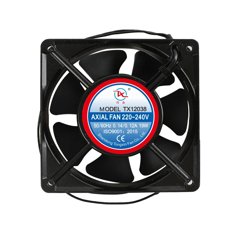 CCC CE ISO approved 120x120x38mm 1238 12038 7 impeller axial AC 220V mini cooling fan factory supply