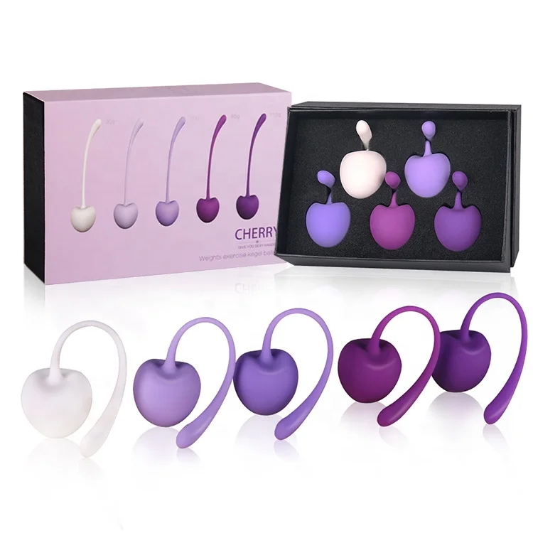 Бесплатные образцы шариков Кегеля вишневого цвета для подтяжки тренировок Силиконовые Шарики Кегеля для упражнений женские секс-игрушки Вагинальные шарики Кегеля
