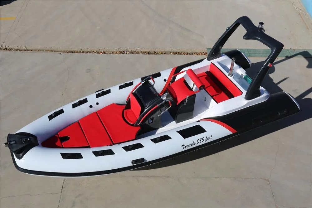 CE 19ft RIB Boat Fishing Boat 580 China with 115hp Outboard Engine Fiberglass RIB Floor 0.9/1.2mm Pvc/orca Hypalon 3-5years 52cm