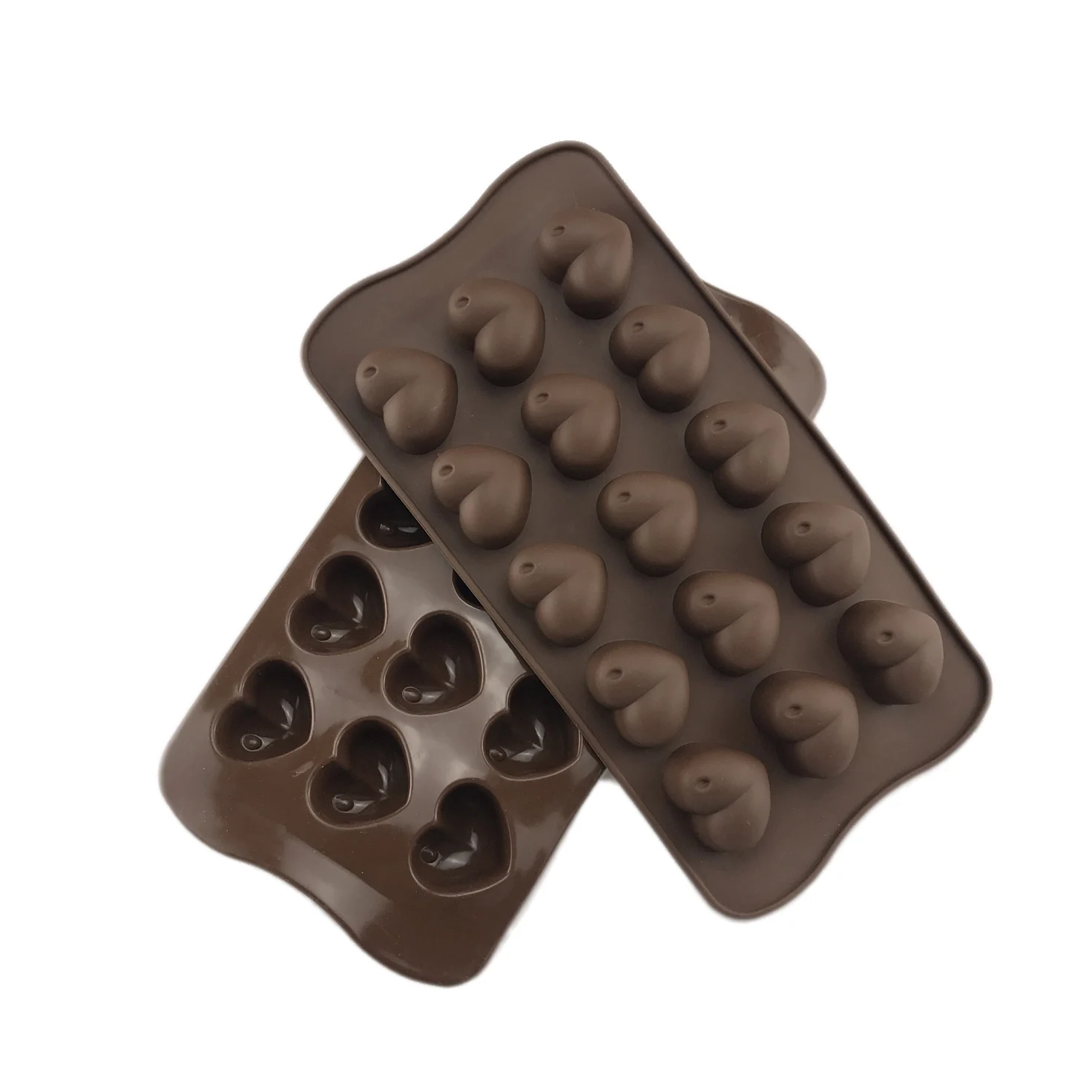 Wholesale Custom 15 Cavity Heart Shaped Chocolate Silicone Mold  Human Heart Cake mold