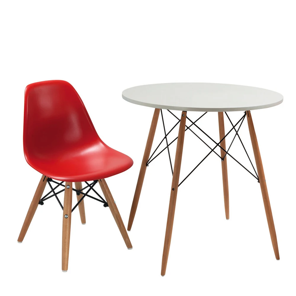 Factory Wholesale Cheap Dining Room Furniture Round Mdf Dining Table With Wood Legs