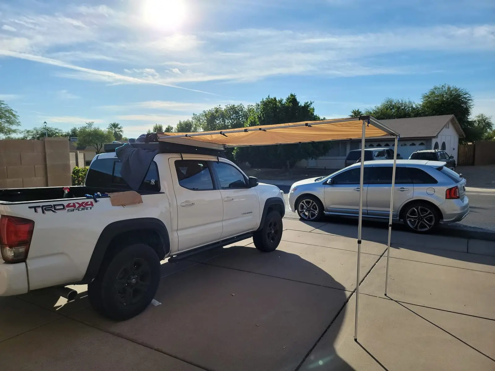 Outdoor Camping Travel PU2000mm UV50+ Shade SUV Car Side Awning Rooftop Pull Out Tent Shelter