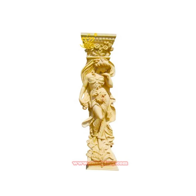Hotel Villa Luxury ornament Column sculpture Polished Marble Pillars design