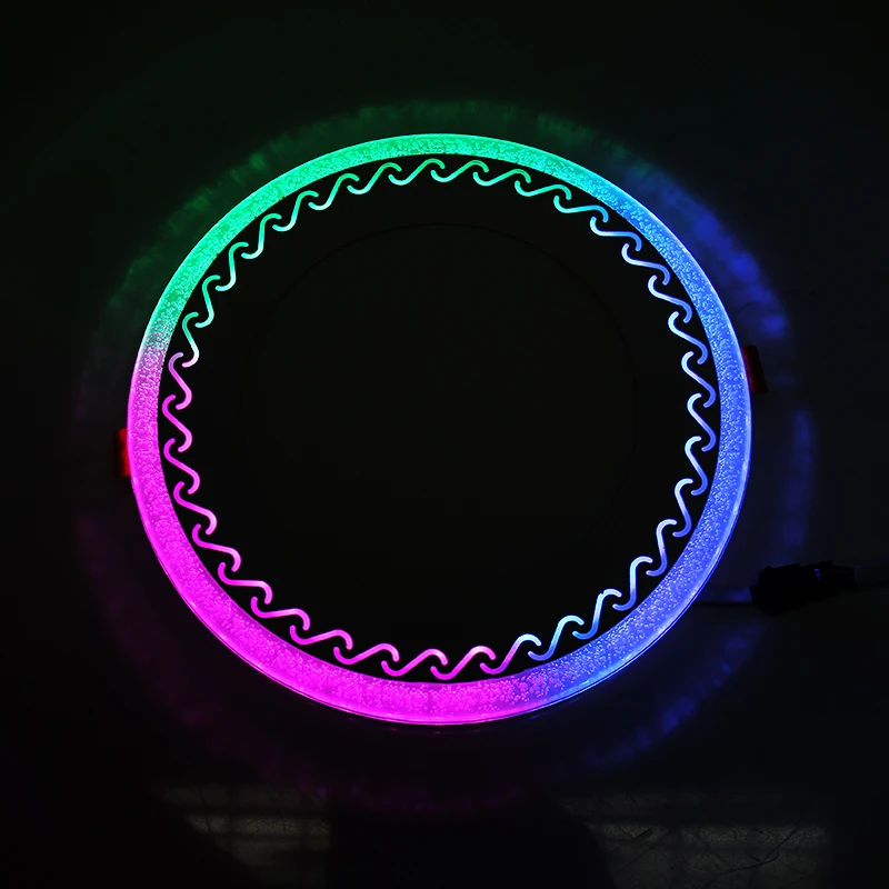 China Zhongshan Factory 3+3w 6+3w 12+4w 18+6w Double Color Tricolor RGB Recessed Round Square RGB Led Panel Light