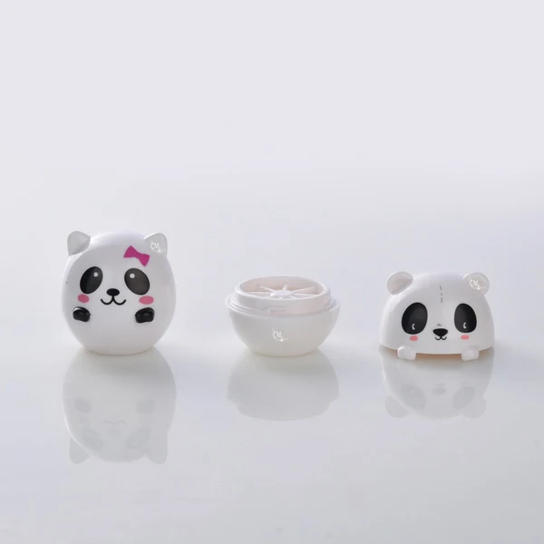 Cute Panda Empty Plastic Small Lip Balm Container Jars Cosmetic Packaging