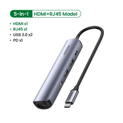 USB-концентратор UGREEN мини-концентратор USB Type-C 3 1 на 4K HD RJ45 0 док-станция адаптера для MacBook Pro Air 2020
