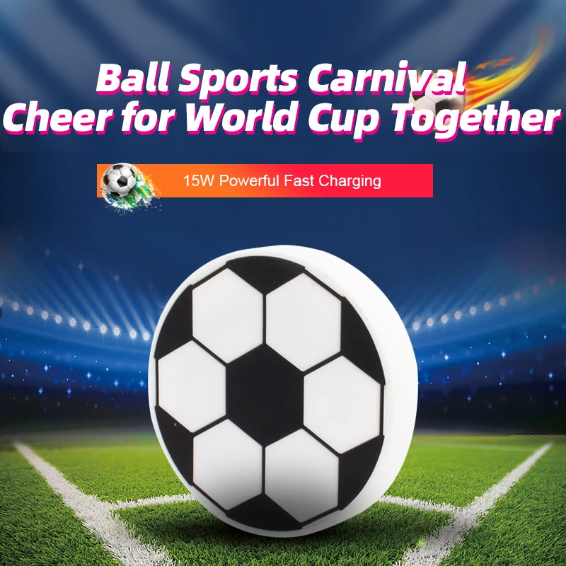 Qatar 2022 World Cup Accessories Custom OEM Gifts Products Football 15W Wireless Charger
